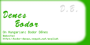 denes bodor business card